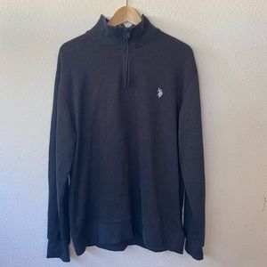 U.S Polo Assn Half Zip Gray Sweater Pullover Size XL